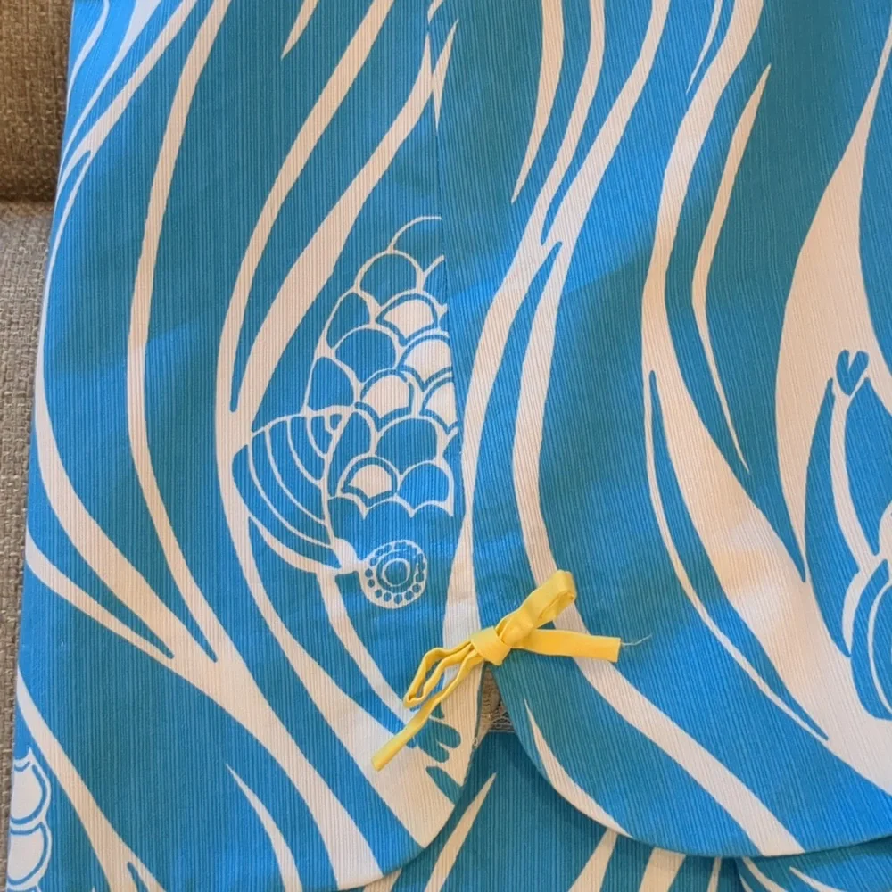 Lilly Pulitzer Delia Shift Resort White, Blue & Yellow Joe Fish Dress size 4 - Picture 13 of 16